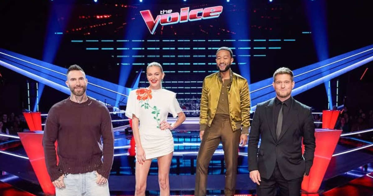 A photo of judges Adam Levine, Kelsea Ballerini, John Legend, and Michael Bublé on the sets of ‘The Voice’ (Instagram |@thevoice)