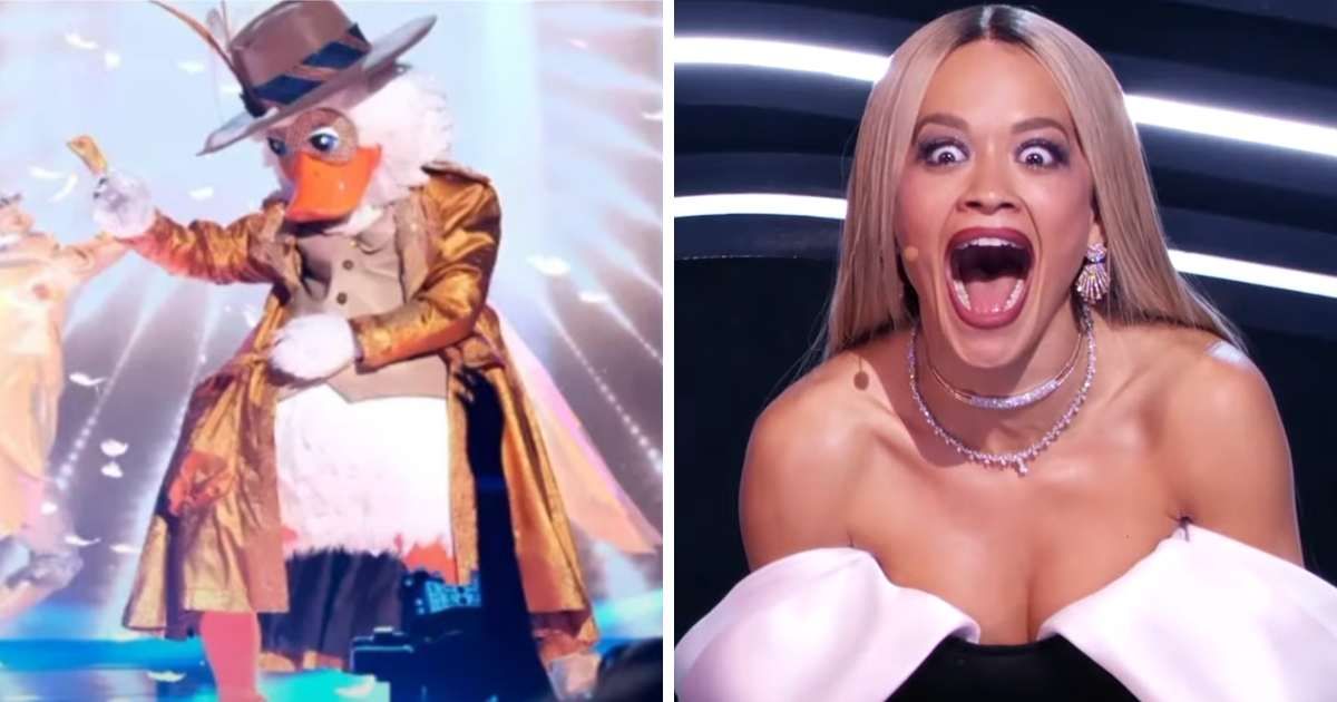 Screenshots of Lucky Duck and Rita Ora from an episode of 'The Masked Singer' (Cover Image Source: YouTube | The Masked Singer)