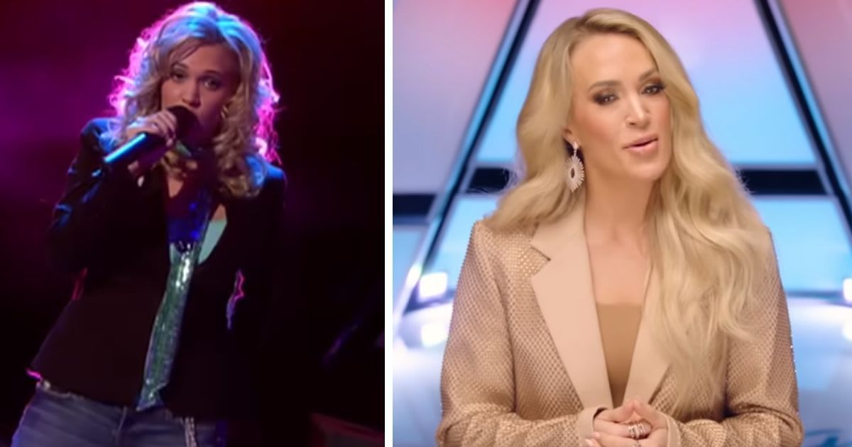 Screenshots of Carrie Underwood revisiting her 'Independence Day' performance on 'American Idol' (Cover Image Source: YouTube| American Idol)