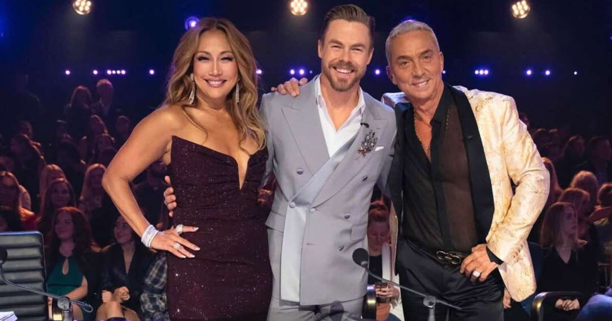 (L-R) Photo of Carrie Ann Inaba, Derek Hough, and Bruno Tonioli on the sets of 'Dancing with the Stars' (Cover image source: Instagram | @dancingwiththestars)