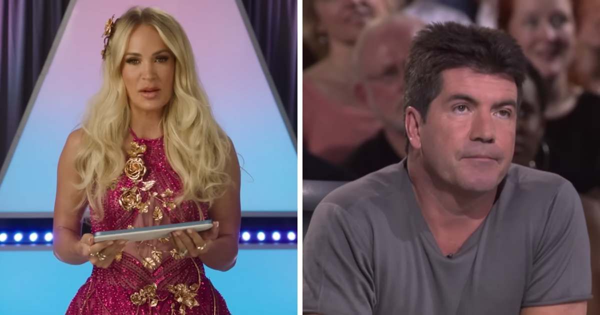 Screenshots of Carrie Underwood and Simon Cowell from an episode of 'American Idol' (Cover Image Source: YouTube | American Idol)