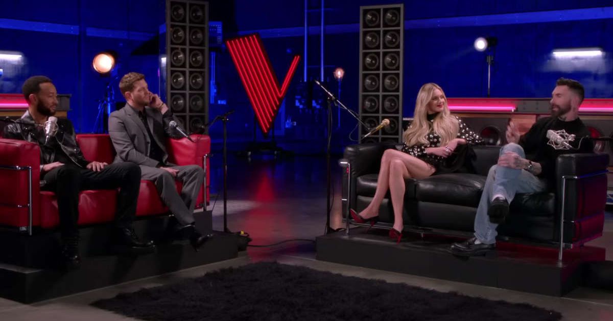 (L-R) John Legend, Michael Bublé, Kelsea Ballerini and Adam Levine in a screenshot from 'The Voice' (Cover Image Source: YouTube | The Voice )