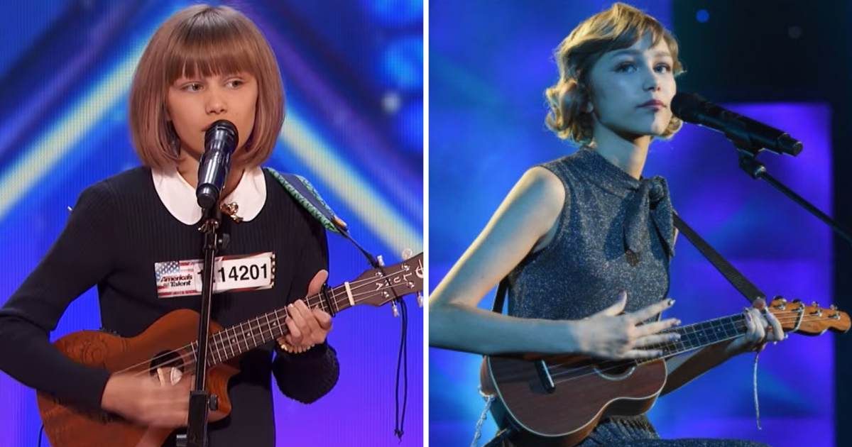 (L) Screenshot of Grace VanderWaal from 'AGT' 2016 audition; (R) Grace VanderWaal at Billboard Women In Music 2017 on November 30, in Hollywood. (Cover Image Source: (L) Facebook | Howie Mandel; (R) Getty Images| Photo by Michael Kovac)