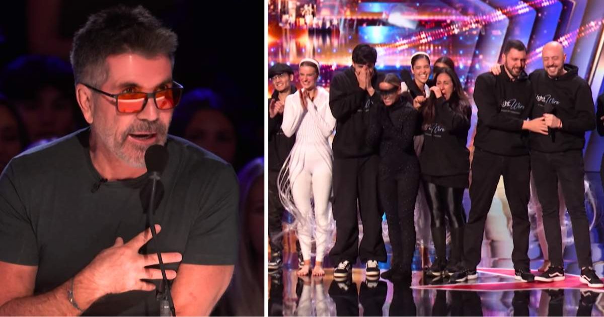 (L) Simon Cowell and (R) Lightworks group in screenshots from 'America's Got Talent' (Cover Image Source: YouTube | America's Got Talent)