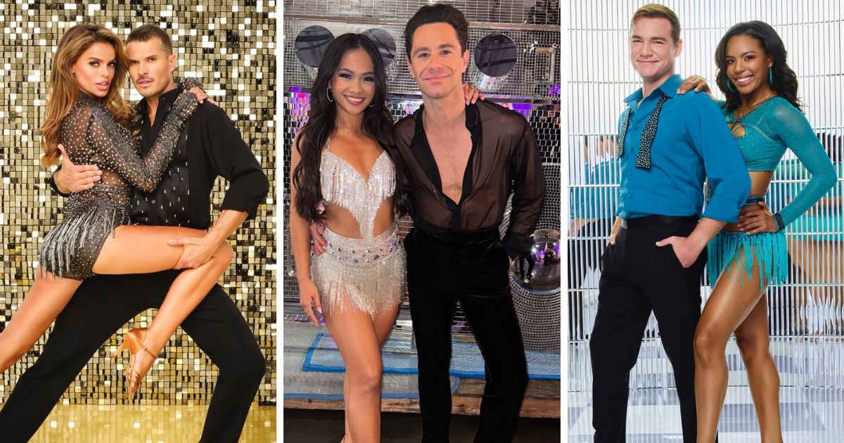 (L) 'DWTS' stars Brooks Nader and Gleb Savchenko, (C) Jenn Tran and Sasha Farber, (R) Britt Benae and Daniel Durant (Image Source: Instagram | @brooksnader, @jenntran, @brittbenae)