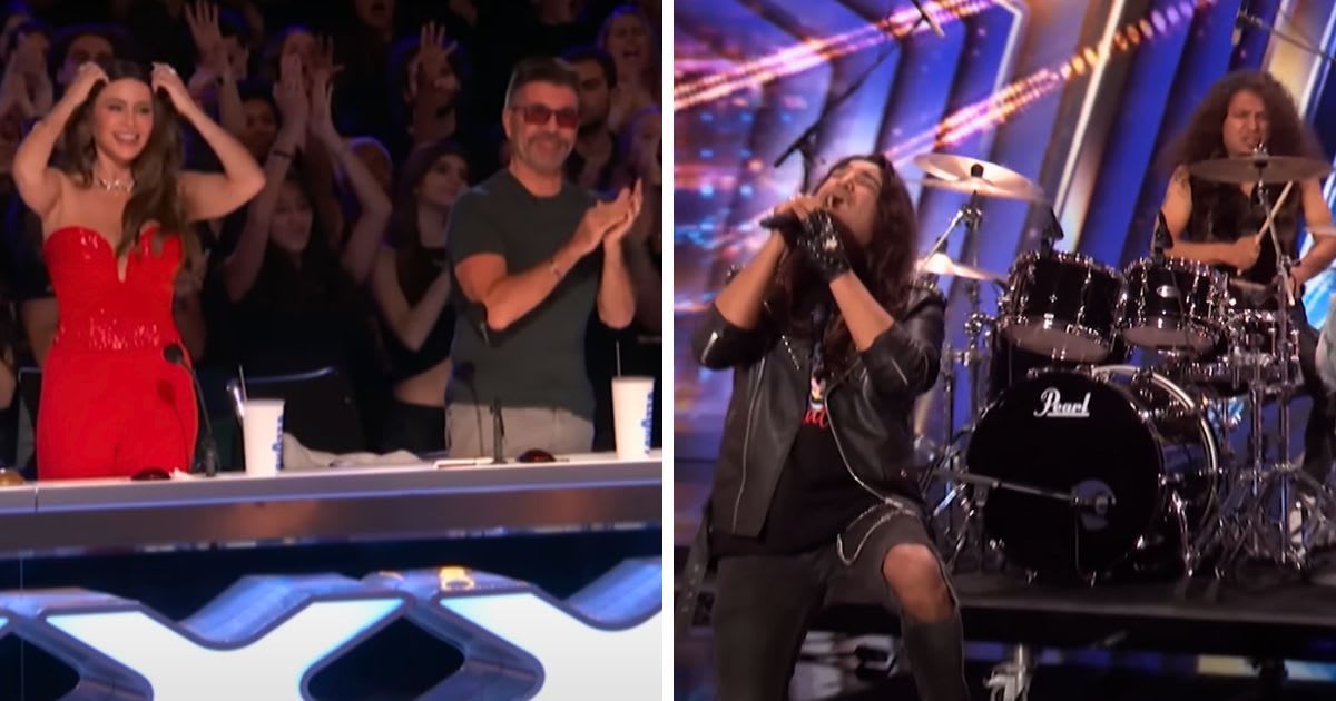 Screenshots of Sofia Vergara and Simon Cowell reacting to Girish and Chronicles audition from 'America's Got Talent' Season 20 episode (Cover Image Source: YouTube | America's Got Talent)