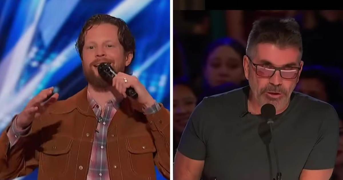 A screenshot of Austin Brown and Simon Cowell from 'AGT' Season 20 (Image Source: YouTube | Patrol Nation)