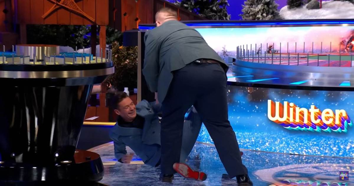Screenshot of Ryan Seacrest and Daniel Thomas from an episode of 'Wheel of Fortune' (Image Source: YouTube | Wheel of Fortune)