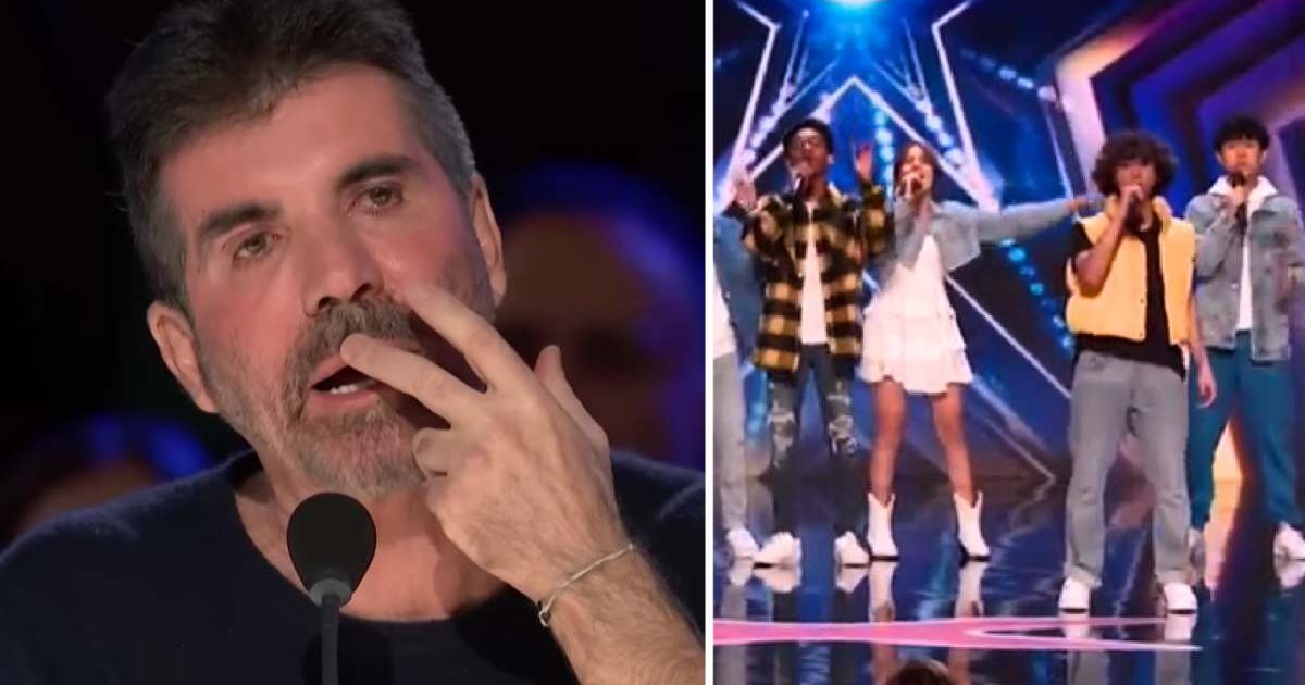 (L) Simon Cowell and (R) Acapop Kids in screenshots from 'America's Got Talent' (Cover Image Source: YouTube | Talent Recap)