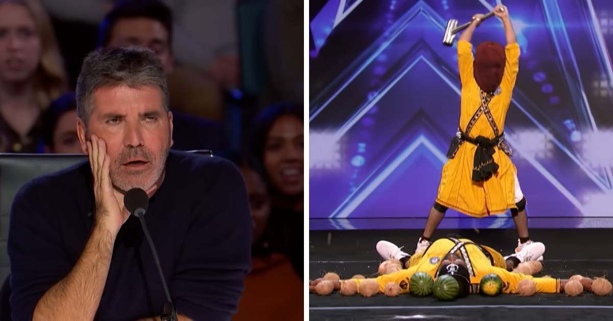 A screenshot of Simon Cowell and the Indian group Bir Khalsa from an episode of 'AGT' (Image Source: YouTube | America's Got Talent)