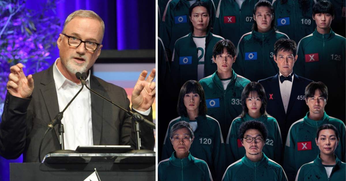 (L) David Fincher at the 35th SBIFF in Santa Barbara, CA and (R) A still from 'Squid Game' (Cover Image Source: Getty Images for SBIFF (L) Matt Winkelmeyer; (R) Instagram | @squidgamenetflix)