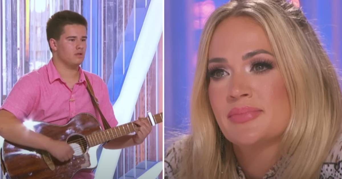 'American Idol' contestant Freddie McClendon (L) performs an emotional original song that brings Carrie Underwood to tears. (Cover Image Source: YouTube | American Idol)