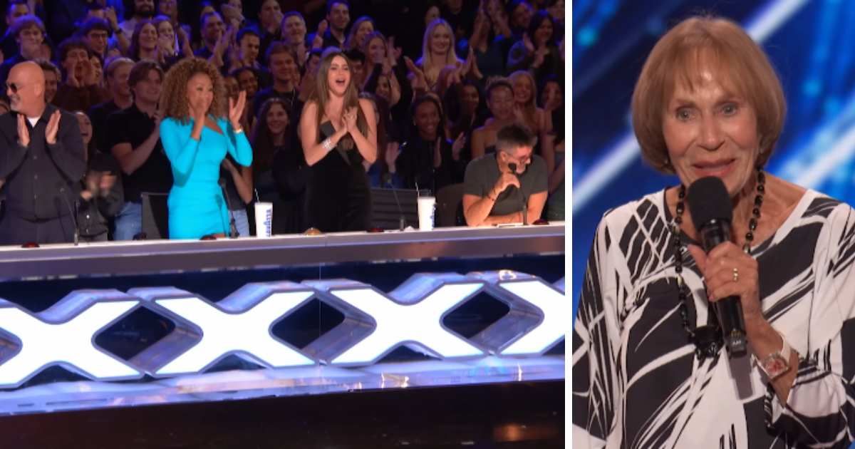 Screenshot of (L-R) Howie Mandel, Mel B, Sofia Vergara, Simon Cowell, and Sandra Risser during 'AGT' season 20 auditions. (Cover Image Source: YouTube | AGT)