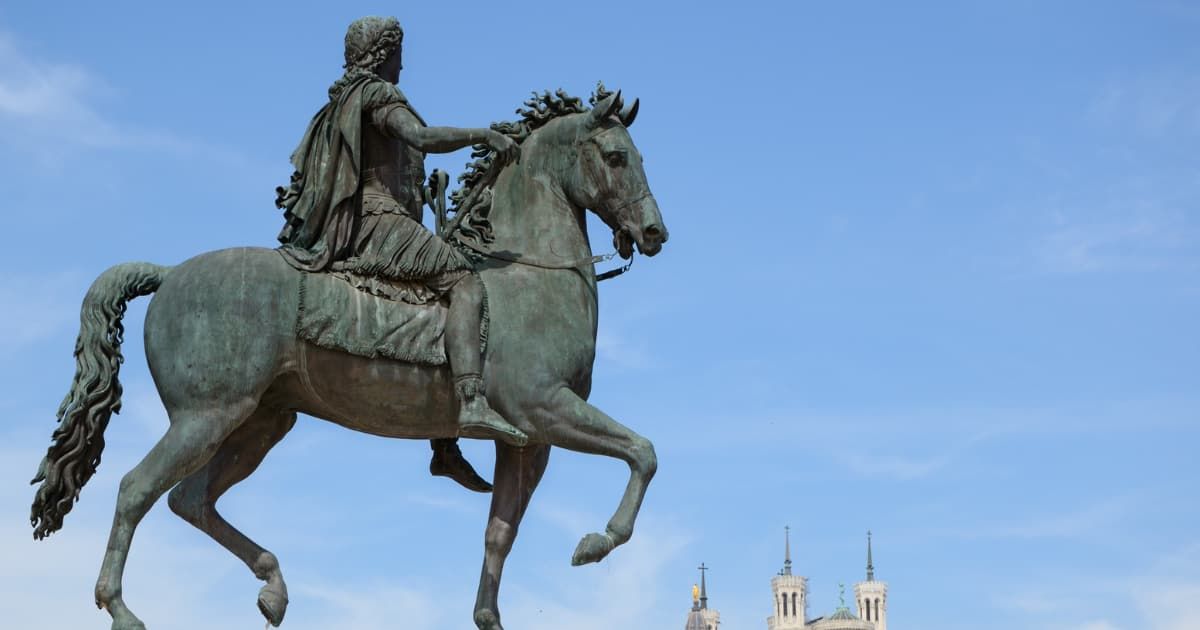 Equestrian statue of King Louis XIV at Bellecour Square in Lyon. (Representative Image Source: Getty Images | Madzia71.)