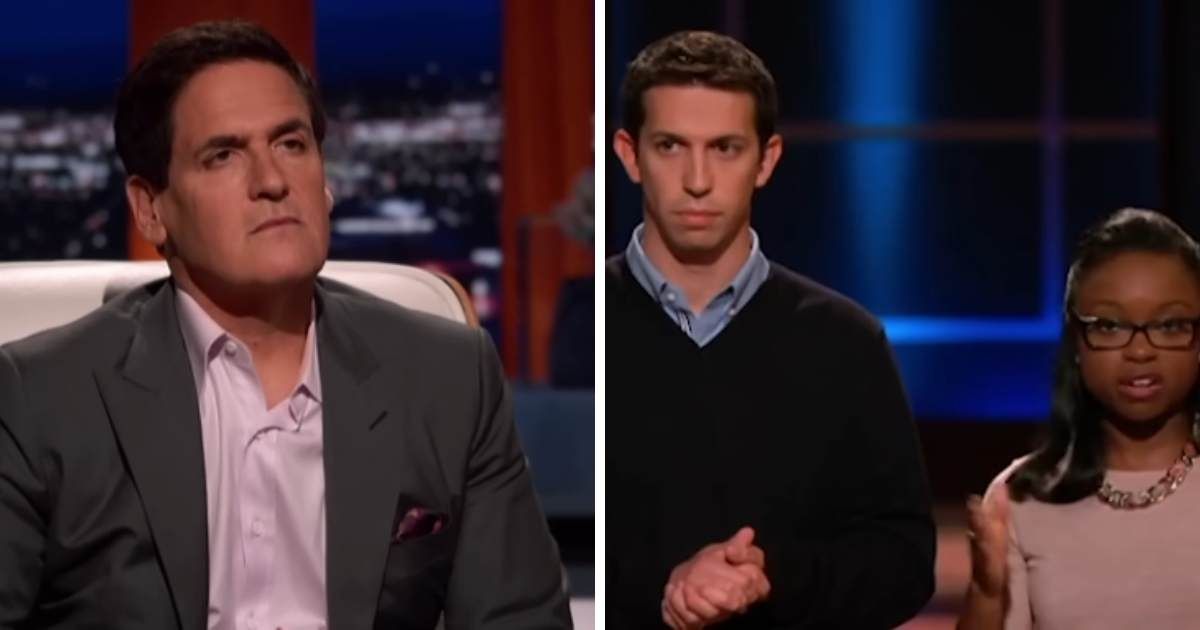 A screenshot of Mark Cuban and a screenshot of Unshrikit founders during an episode of 'Shark Tank' (Cover Image Source: YouTube | Shark Tank)