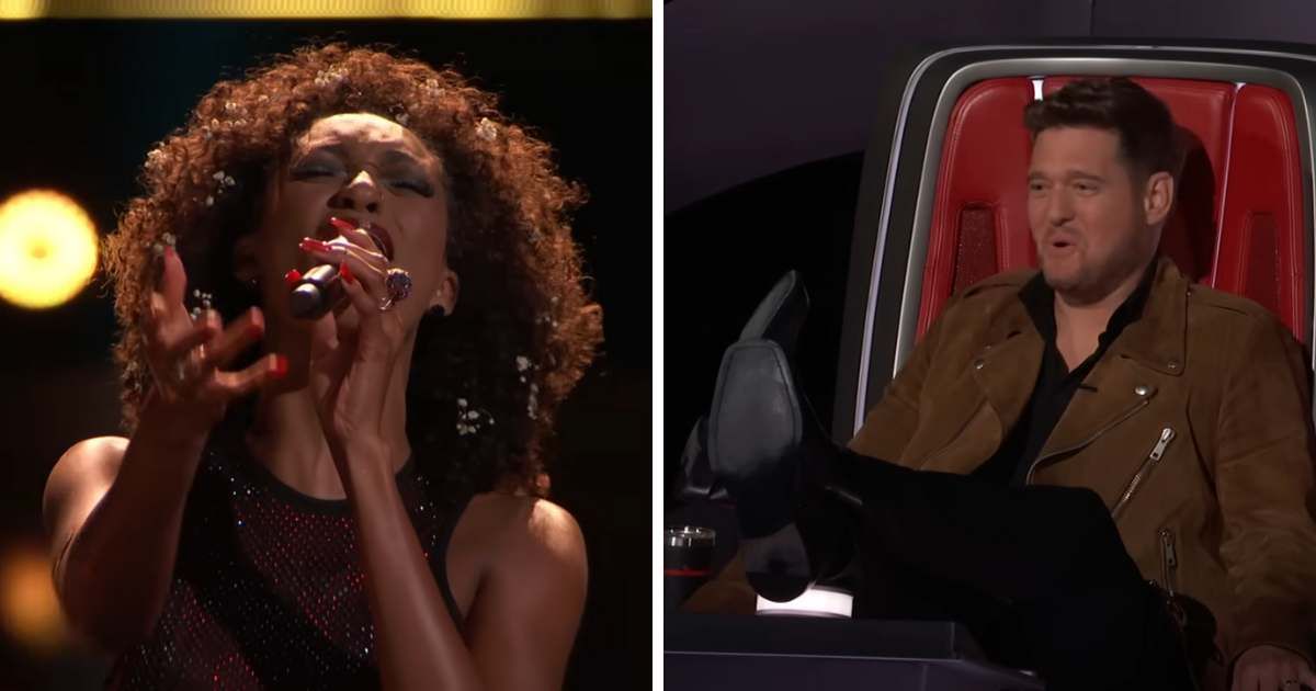 (L-R) Screenshot of Trinity and Michael Bublé from 'The Voice' (Cover Image Source: YouTube | @nbcthevoice)