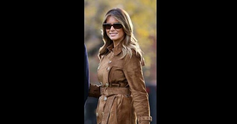 Melania Trump trolled for all-brown suede look at turkey pardoning ceremony: 'Did she repurpose an old brown suede couch?'