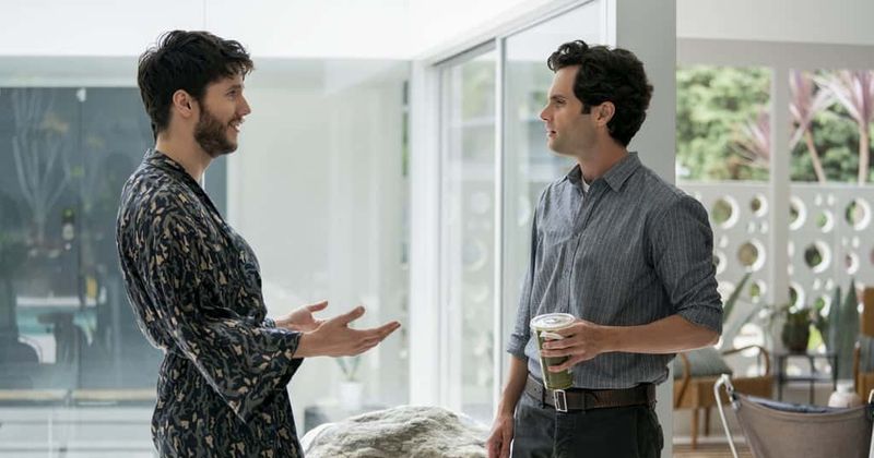 James Scully and Penn Badgley as Forty and Joe in Season 2 of 'You' (Netflix)