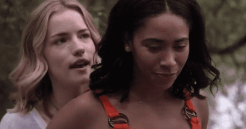 Willa Fitzgerald as Colette French and Herizen F Guardiola as Addy Hanlo in 'Dare Me' (USA Network)