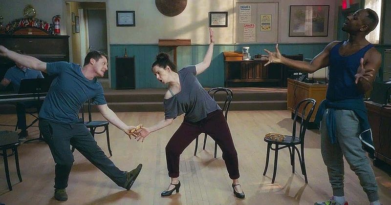 Stevie (Emily Hampshire) learns her dance moves for 'Cabaret'. (IMDb)