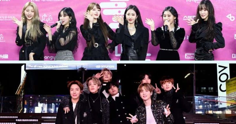 GFriend (top) and BTS (bottom) (Getty Images)