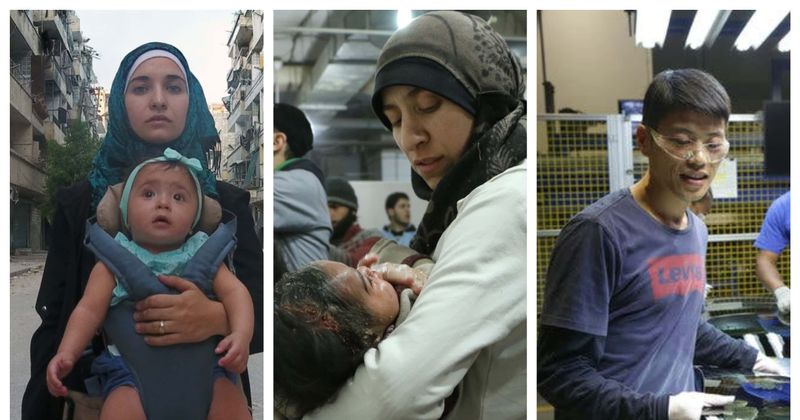 'For Sama' (L) (PBS), 'The Cave' (National Geographic), 'American Factory' (R) (Netflix)