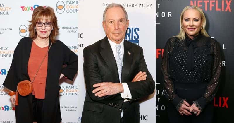 Joy Behar, Michael Bloomberg and Meghan McCain (Getty Images)