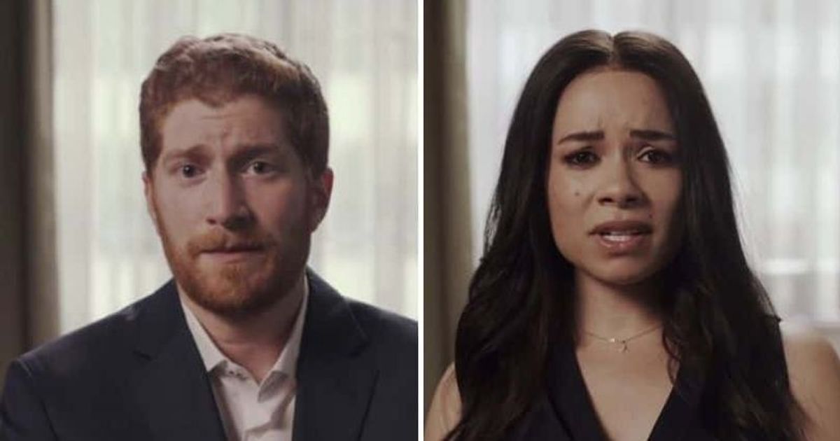 Jordan Dean as Prince Harry and Sydney Morton as Meghan Markle in 'Harry & Meghan: Escaping the Palace' (Lifetime)