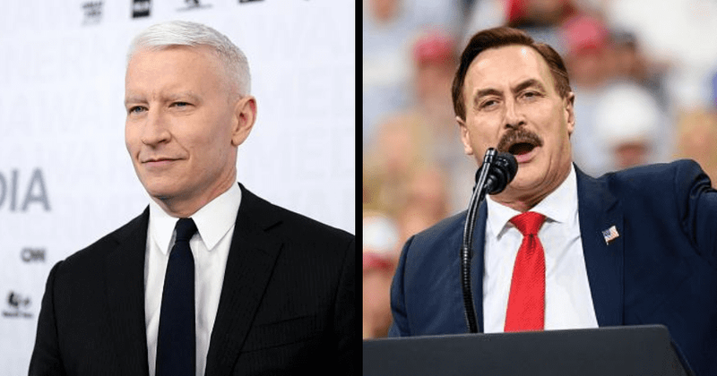 Anderson Cooper and Mike Lindell (Getty Images)