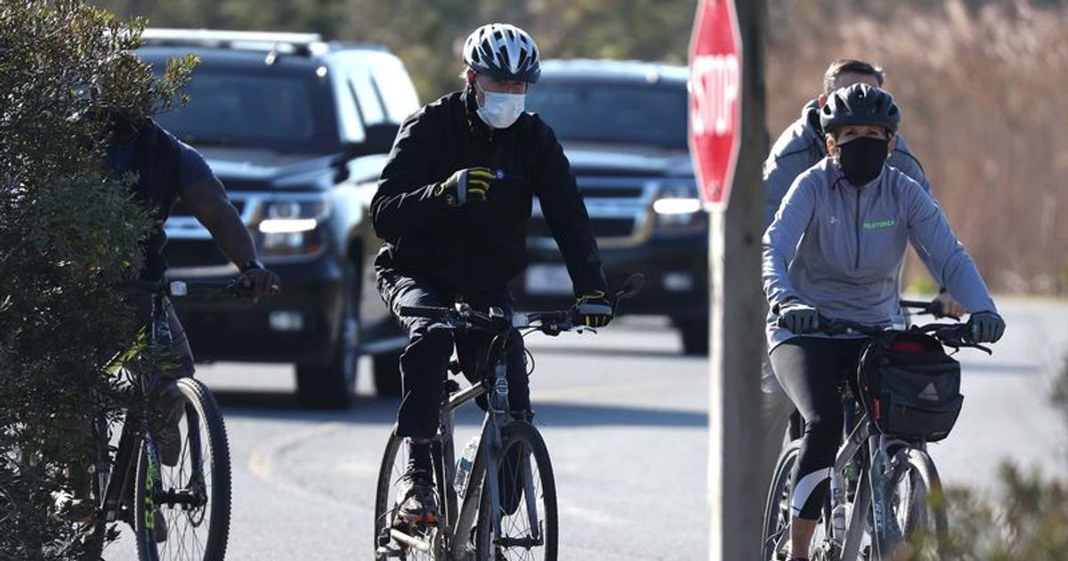 President-elect Joe Biden enjoys bike ride with Jill before meeting transition team as secret service trail them