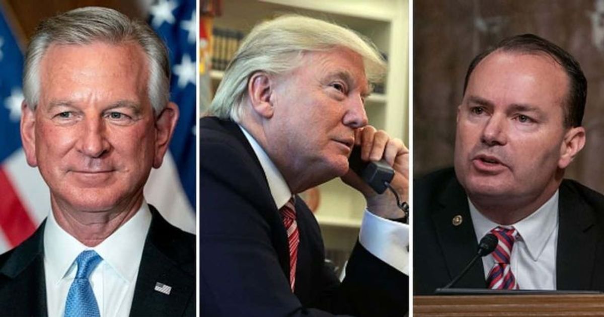 Tommy Tuberville, Donald Trump and Mike Lee (Getty Images)