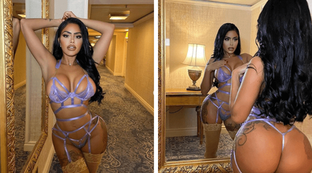 OnlyFans star Chloe Saxon struts in LINGERIE in hotel lobby, fans say 'she's always in hallway'