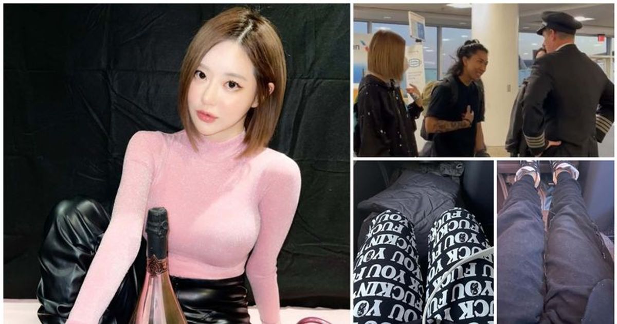 South Korean DJ, DJ Soda (Hwang So-hee) was asked by American airline staff to take off her graphic pants in public (@deejaysoda/Instagram)