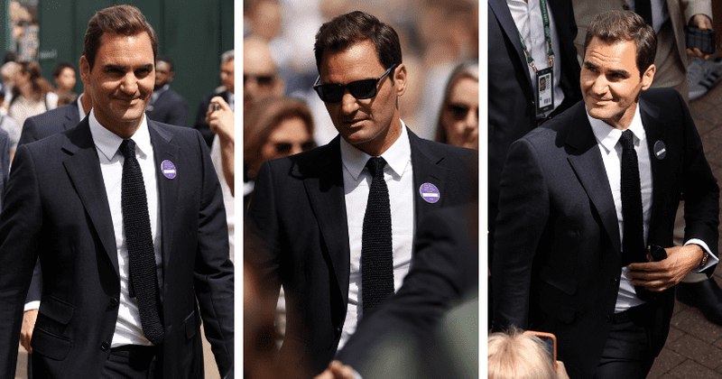 'The next Bond': Fans drool as Roger Federer rocks dark suit during surprise appearance on Centre Court