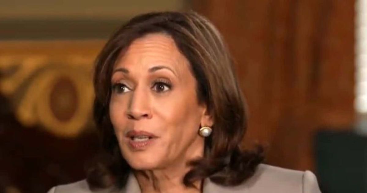 Kamala Harris said women have been stripped of a 'constitutional right' after the Supreme Court overturned Roe v Wade (@CBSEveningNews/Twitter)