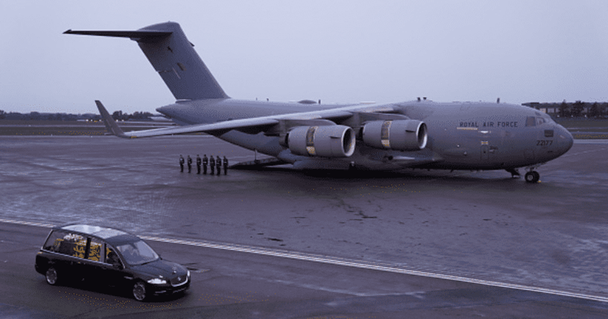 The RAF Globemaster that transported the Queen's coffin recently delivered crucial military aid to Ukraine (Andrew Matthews - WPA Pool/Getty Images)