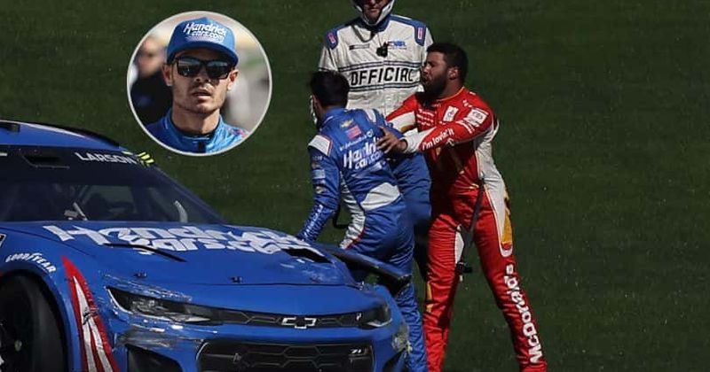 'Got what he deserves': Bubba Wallace walks up to Kyle Larson and SHOVES him after NASCAR playoff crash