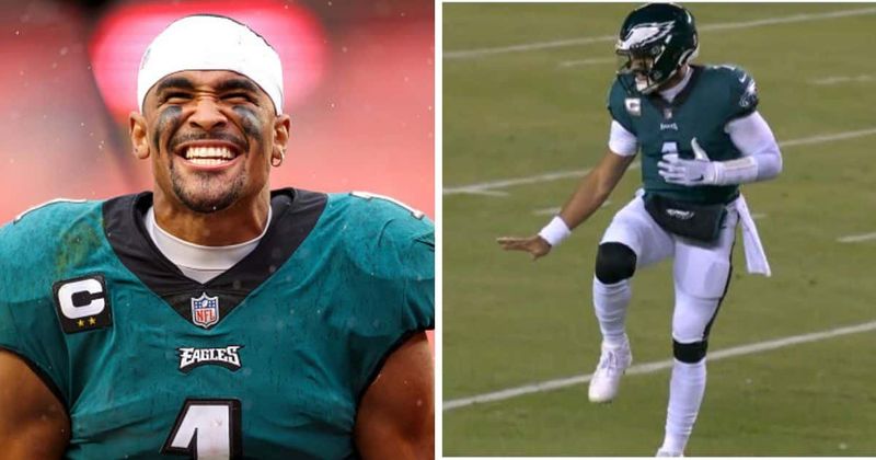 'Too bad he never won it': Eagles' Jalen Hurts trolled for doing Heisman pose against Commanders 
