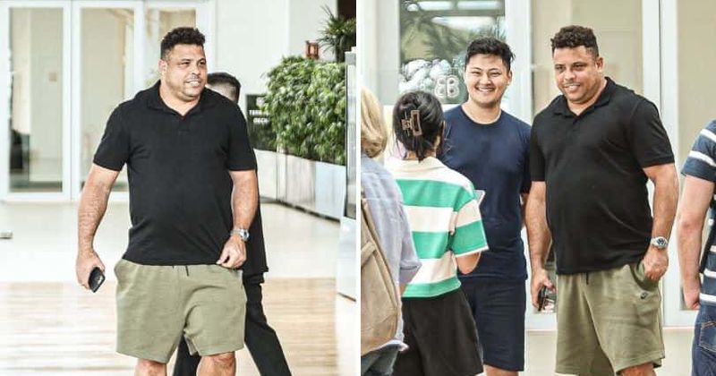 Brazil soccer icon Ronaldo keeps it casual as he goes shopping in Rio de Janeiro and interacts with fans