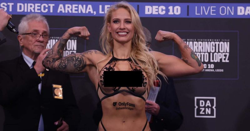 Boxer Ebanie Leeds promotes OnlyFans account in see-through lingerie ahead of fight with Shannon O'Connell 