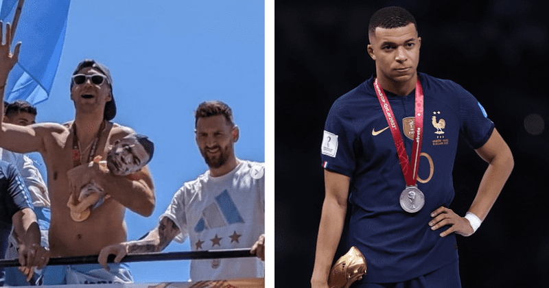 'Clown with no class': Emiliano Martinez slammed for mocking Kylian Mbappé with doll at victory parade