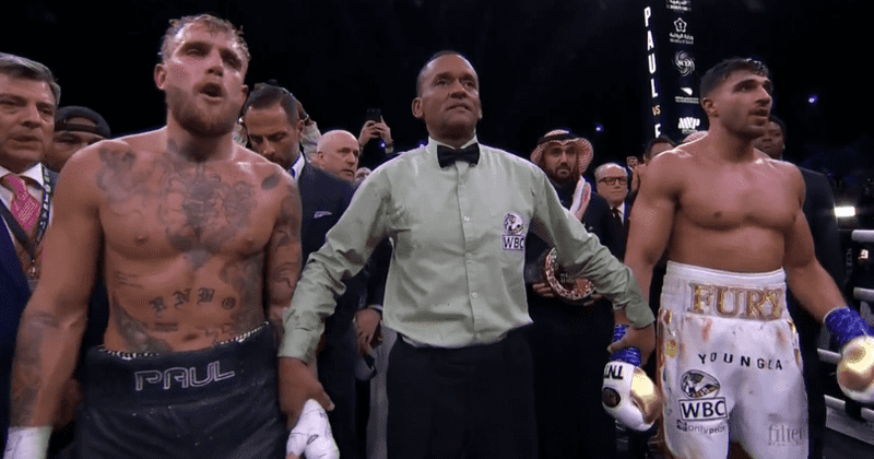 Tommy Fury defeats Jake Paul via split decision in 8-round bout despite being knocked down in final one