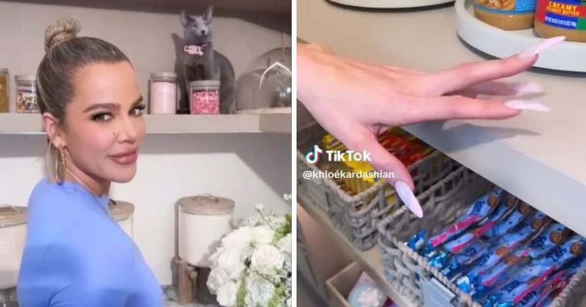 Khlow Kardashian was slammed for flaunting her huge pantry on a TikTok video (khloekardashian/TikTok)