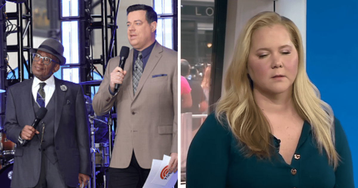 Al Roker and Carson Daly wake Amy Schumer up on the 'Today' show (Michael Loccisano/Getty Images, NBC)