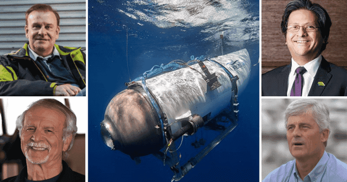 Hamish Harding, Paul-Henri Nargeolet, Stockton Rush, and Shahzada Dawood were believed to be on board the Titan (OceanGate, Engro Corporation, @actionaviation/Twitter, and CBS/YouTube)