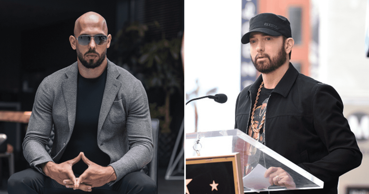 Andrew Tate once dissed Eminem in a tweet (@cobratate/Twitter, Presley Ann/GettyImages)