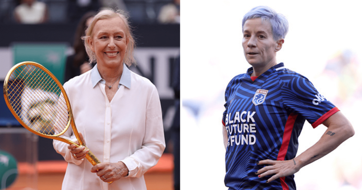 Martina Navratilova took a dig at Megan Rapinoe’s claims that trans women should be able to participate in women's sports (Alex Pantling/Getty Images; Steph Chambers/Getty Images)
