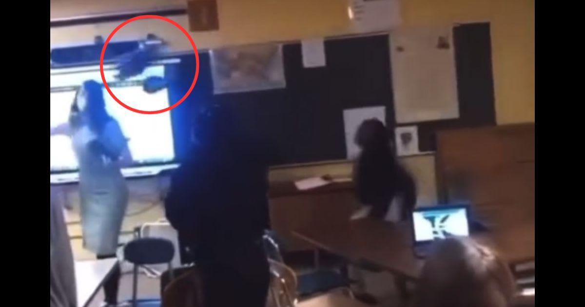 Student hurls metal chair at teacher (X)