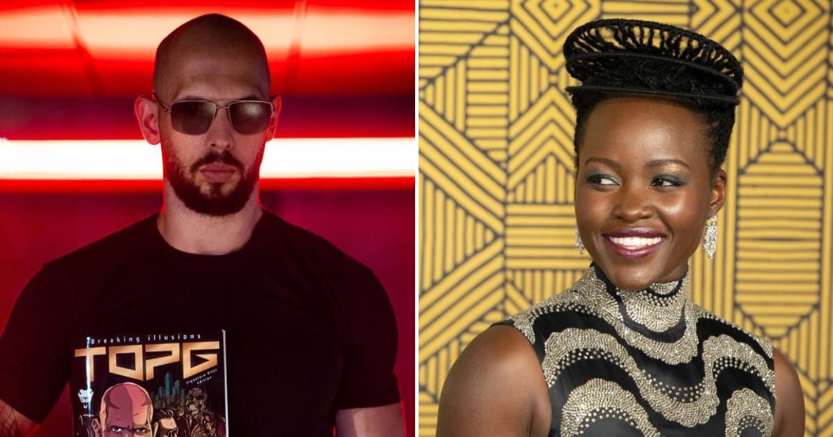 Andrew Tate praises 'X' user's remarks on Lupita Nyong'o's breakup as 'smart.'(cobratate/Twitter, lupitanyongo/Instagram)