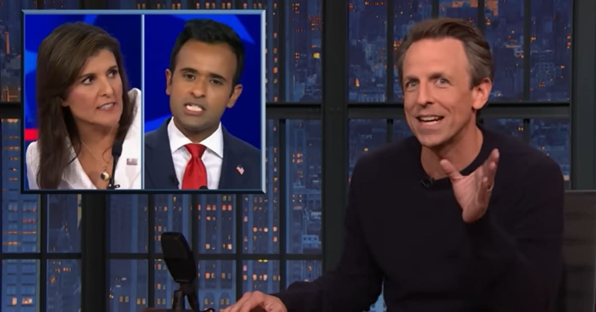 Seth Meyers calls GOP debates 'demented circus' amid Nikki Haley and Vivek Ramaswamy's viral 'scum' moment